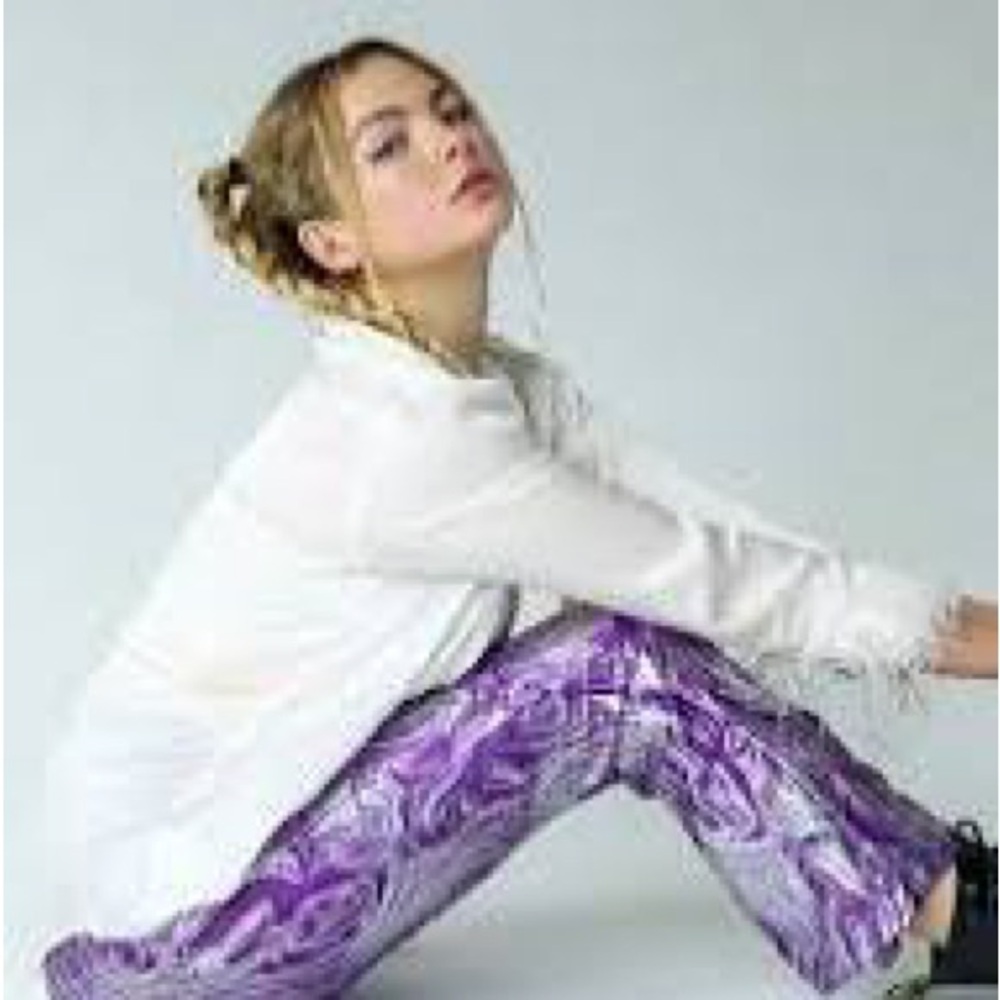 Cool Is a Construct Violet Aurora Pants Purple and Silver Swirl - Picture 4 of 5
